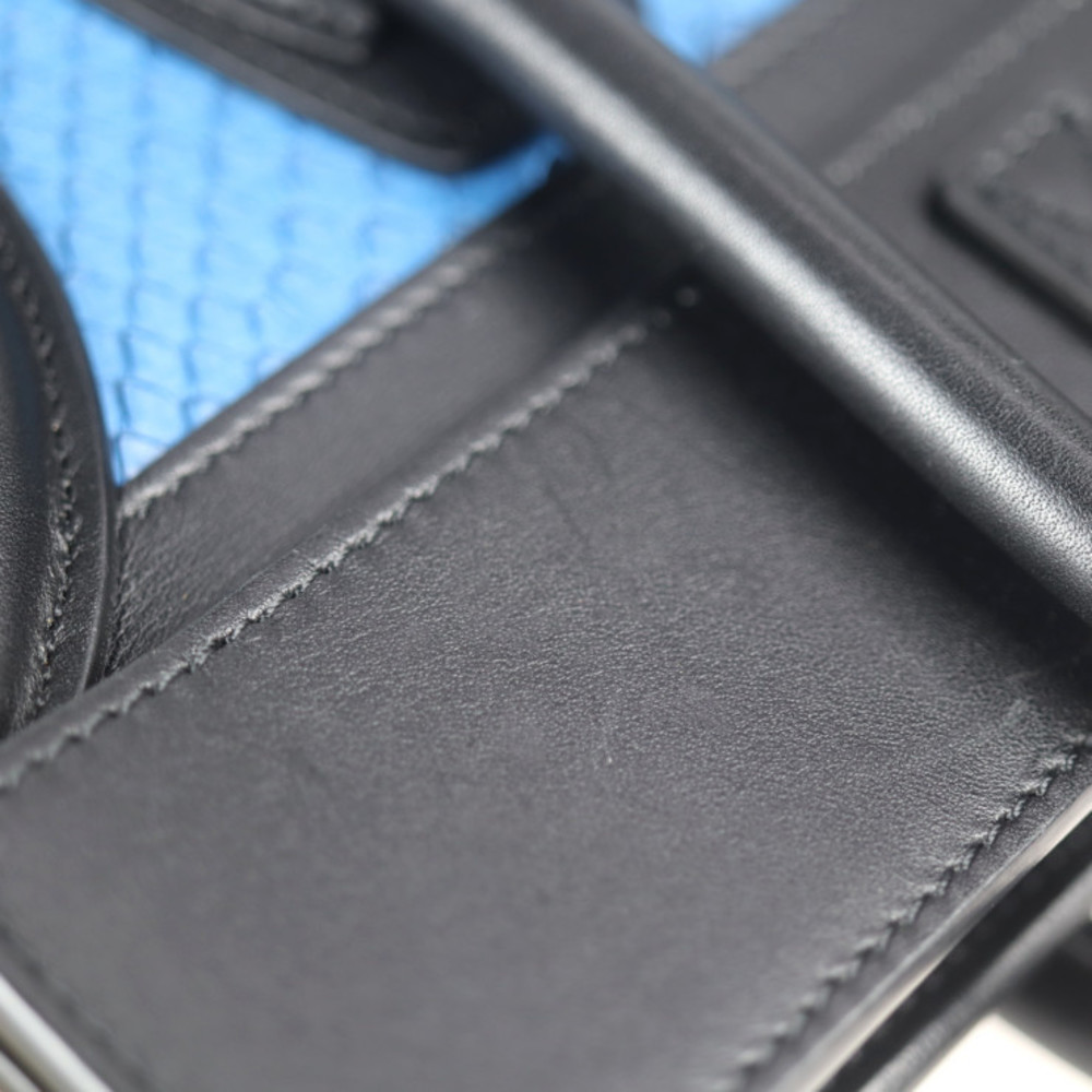 Celine Micro Shopper Python Black Blue Beige - image 8